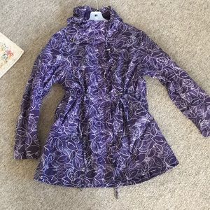 90’s purple Long Windbreaker leaf  detail